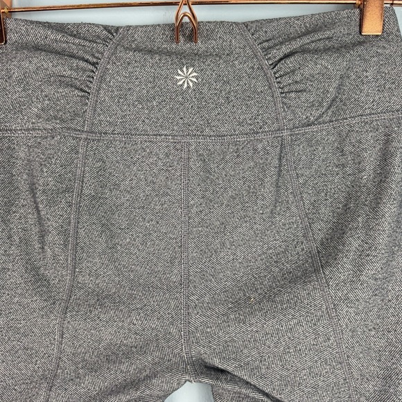 Athleta Pants - Athleta Women's Heather Gray Herringbone Ruched Leggings Pull On Size Small